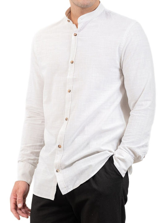 Vittorio Artist Linen Shirt White