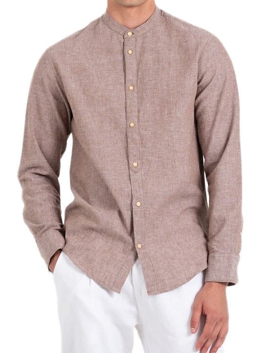 Vittorio Artist Fanco Linen Shirt Beige