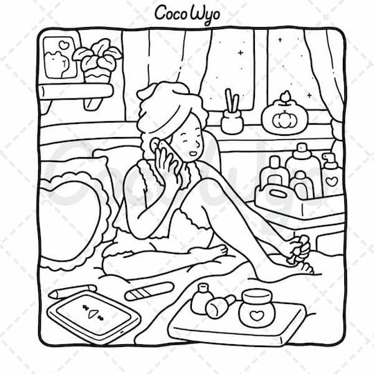 Книга за оцветяване Girl Moments, Cute & Comfy - Vol. 2