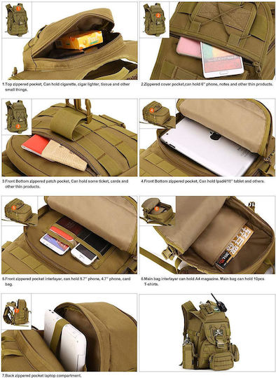 Heavy Duty Στρατιωτικό Σακίδιο Πλάτης Πράσινο 42lt