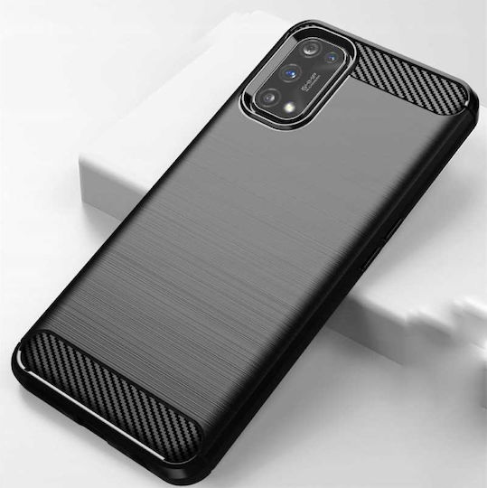 Spacecase Carbon Silicone Black Back Cover (Realme 7 Pro)
