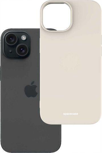 Spacecase Задна Корица Силикон Бежова (iPhone 15)