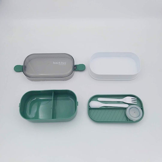 Uncle George Cutie pentru Mâncare Plastic Verde Potrivit pentru Cuptor cu Microunde 1000ml 1buc