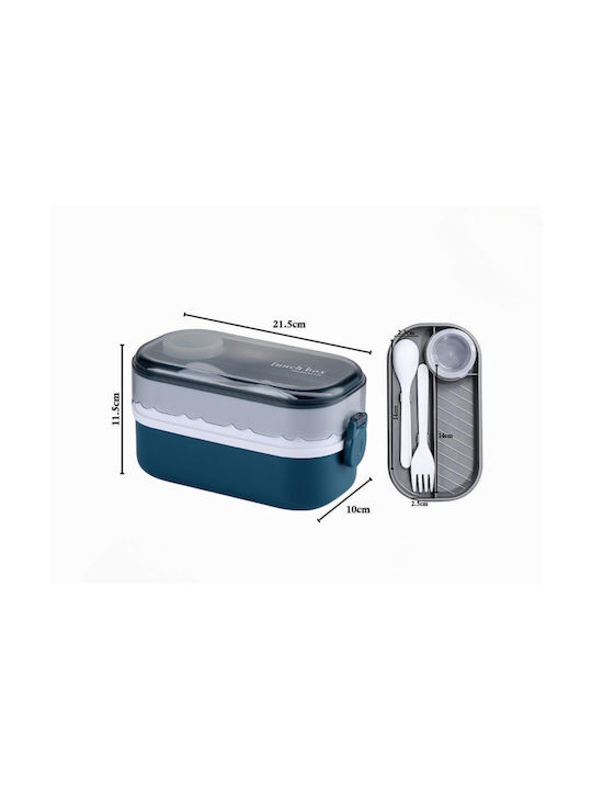 Uncle George Microwave Plastic Lunch Box Blue 1000ml