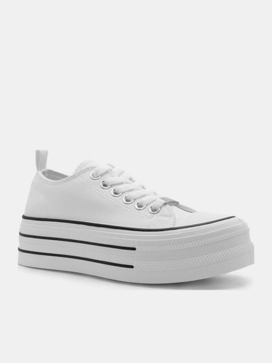 Damen Flatforms Sneakers Weiß