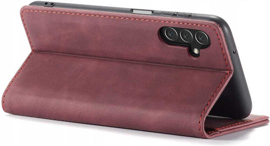 Spacecase Leder / Silikon Brieftasche Rot (Galaxy A14)