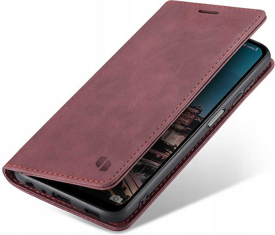 Spacecase Leder / Silikon Brieftasche Rot (Galaxy A14)