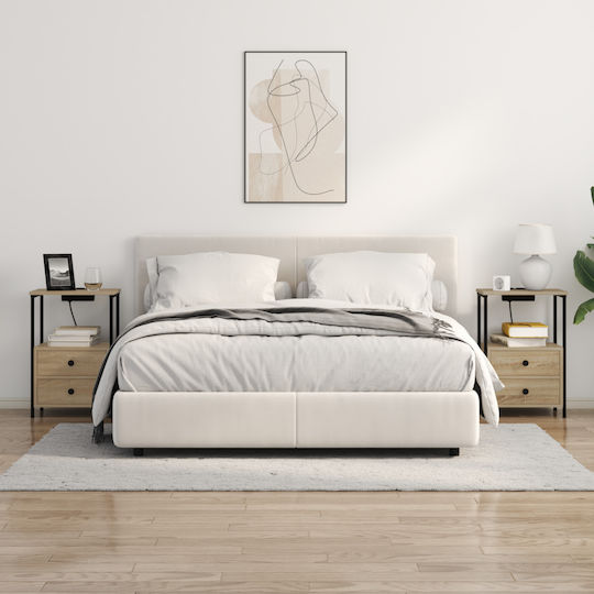 Комоди Дървени Дъб Сонома 2бр 40x31x60см