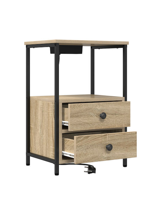 Wooden Bedside Tables Sonoma Oak 2 Pieces 40x31x60cm