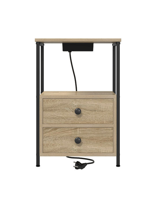 Wooden Bedside Tables Sonoma Oak 2 Pieces 40x31x60cm