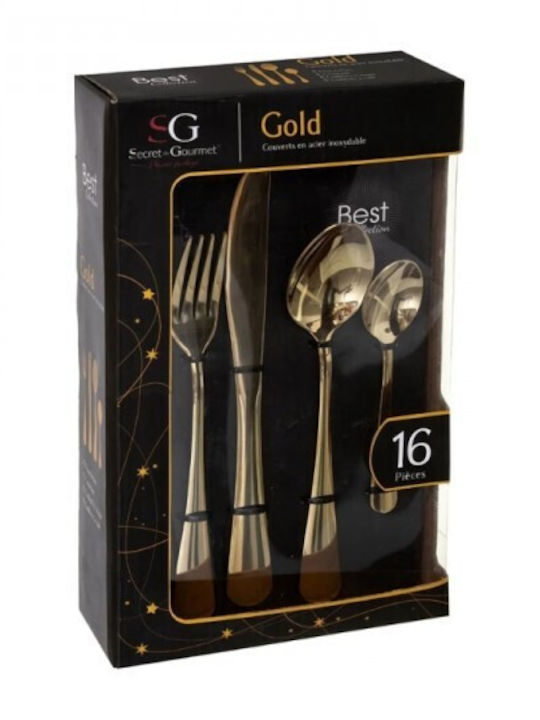 Set de Tacâmuri Inoxidabil Auriu 16buc