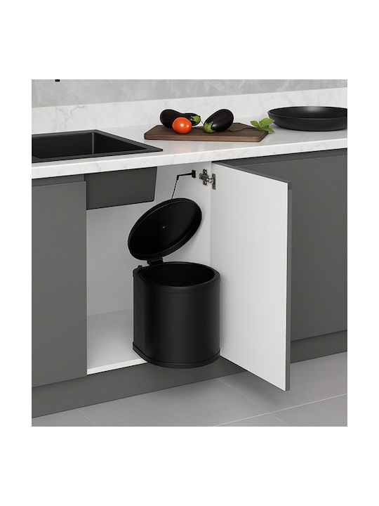 Oscar Waste Bin for Cabinet Plastic Black 10lt