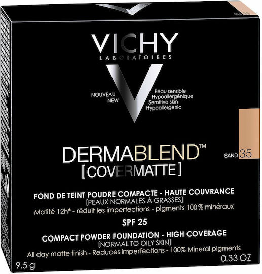 Vichy Dermablend Covermatte Compact Powder Foundation SPF25 35 Sand 9.5gr
