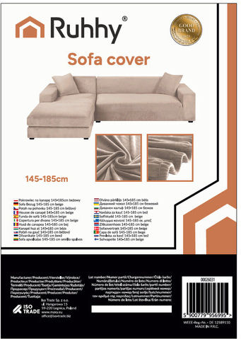 Ruhhy 26031 Beige Sofa Cover 145-185cm 18290-0