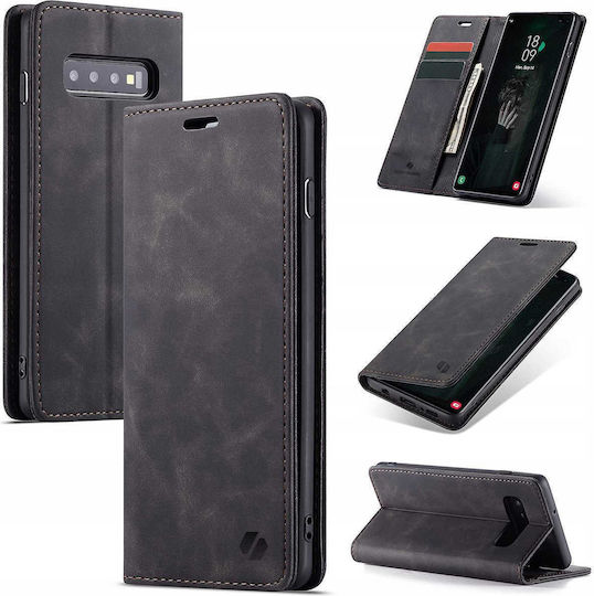 Spacecase Wallet Piele / Silicon Negru Galaxy S10+