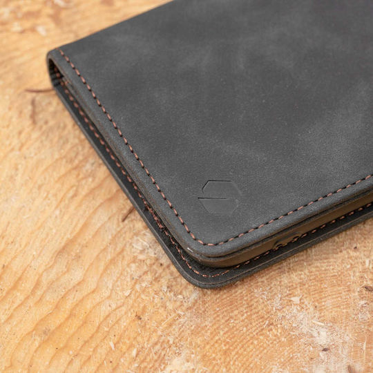 Spacecase Wallet Piele / Silicon Negru Galaxy S10+