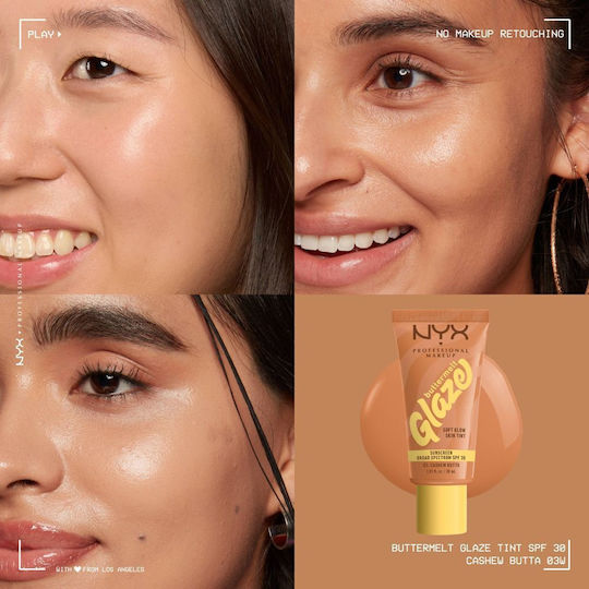 NYX Professional Makeup Buttermelt Glaze Liquid Make Up SPF30 03 Cashew Butta 30ml