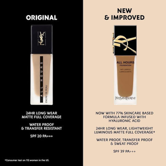 Ysl All Hours Liquid Make Up SPF39 MN8 25ml