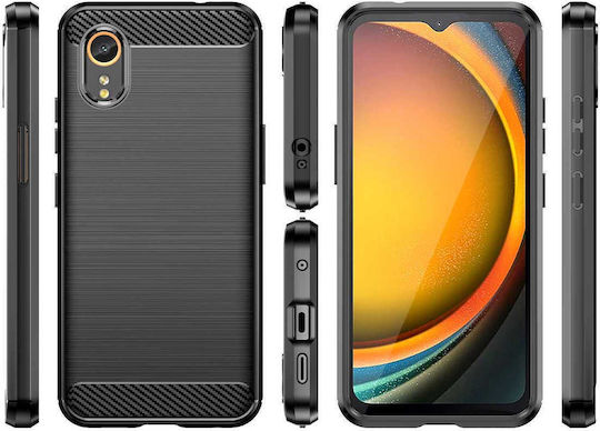Spacecase Carbon Back Cover Σιλικόνης Μαύρο (Galaxy XCover7)