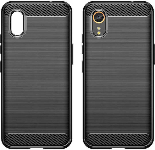 Spacecase Carbon Back Cover Σιλικόνης Μαύρο (Galaxy XCover7)