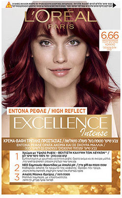 L'Oreal Paris Excellence Intense Βαφή Μαλλιών 6.66 Πολύ Έντονο Κόκκινο 48ml