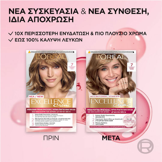 L'Oreal Paris Excellence Creme Vopsea de Păr 7 Blond 48ml