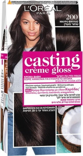 L'Oreal Paris Casting Creme Gloss Vopsea Temporară de Păr Fără Amoniac 200 Ebony Black 48ml
