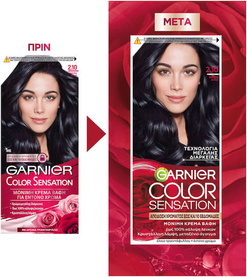 Garnier Color Sensation Βαφή Μαλλιών 2.10 Black Blue 110ml