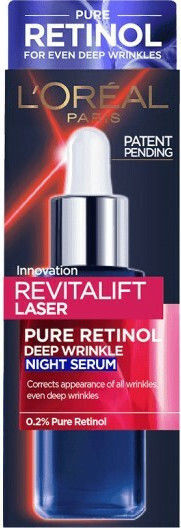 L'Oreal Paris Revitalift Laser Night Feuchtigkeitsspendend & Anti-Aging Serum Gesicht mit Retinol für Straffung 30ml