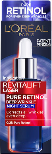 L'Oreal Paris Revitalift Laser Night Feuchtigkeitsspendend & Anti-Aging Serum Gesicht mit Retinol für Straffung 30ml