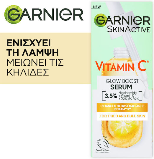 Garnier Skinactive Vitamin C Glow Booster Προσώπου με Βιταμίνη C & Νιασιναμίδη για Λάμψη & Πανάδες 30ml