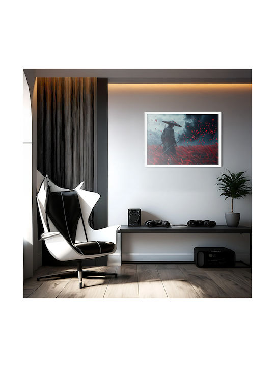 Gaming Poster Ghost Tsusima Gm2359 30cm X 40cm Κάδρο Φυσικό Ξύλου Μπεζ