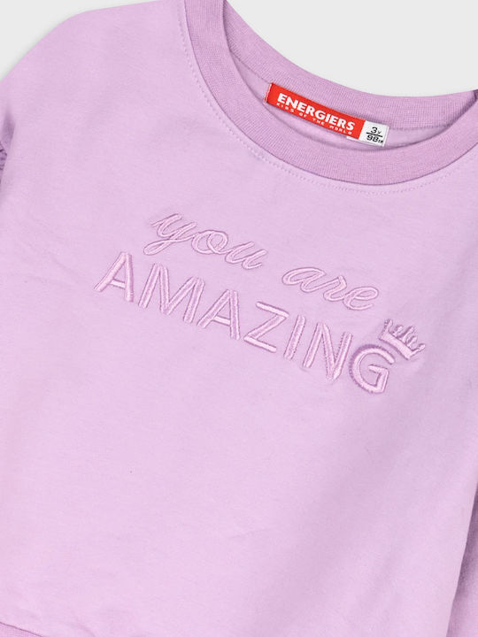 Kids Sweatpants Set Lilac 2pcs You Are Amazing