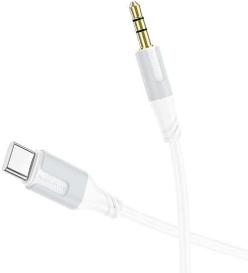 Borofone USB 2.0 Cable USB-C male - 3.5mm Λευκό 1m