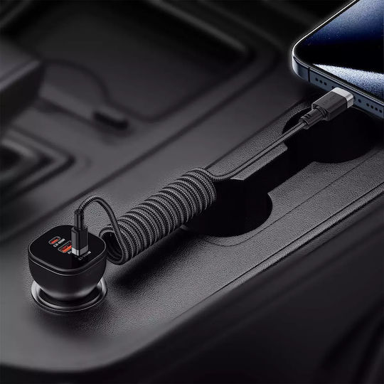 Acefast Braided USB 2.0 Cable USB-C male - USB-C 60W Μαύρο 1.2m C14-03