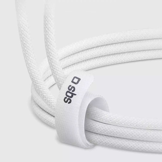 SBS Braided USB 2.0 Cable USB-C Male - USB-C 60W PD Gray 1.5m