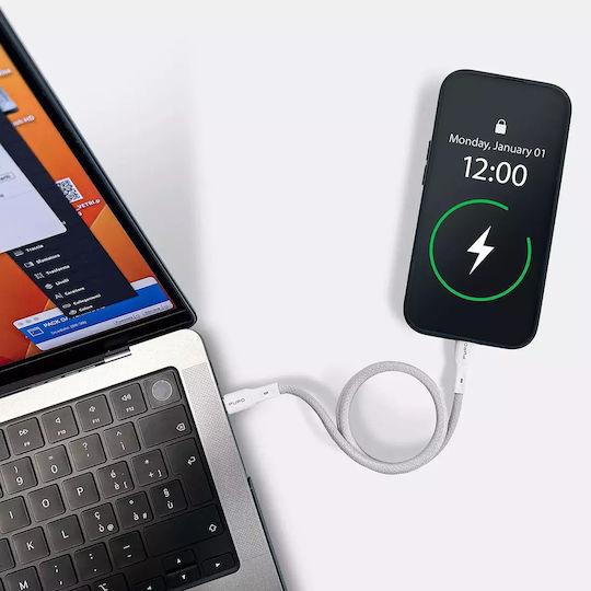 Puro Magnetic USB 3.2 Cable USB-C male - USB-C 60W Λευκό 1m
