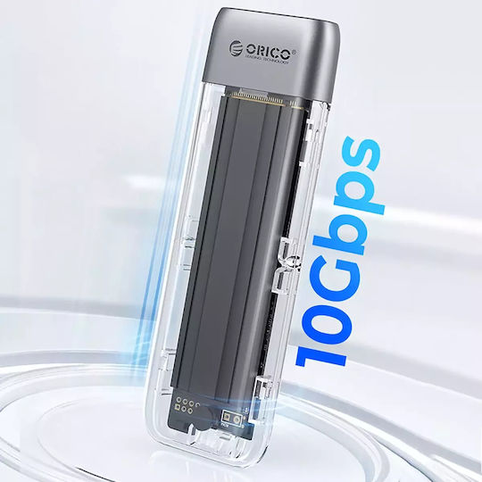Orico Θήκη για Σκληρό Δίσκο M.2 SATA III NVME με σύνδεση USB 3.2 Type-C σε Διάφανο χρώμα