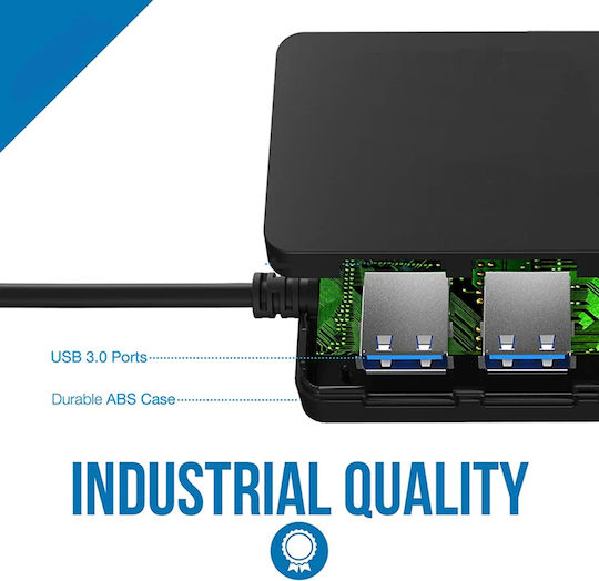 Techsuit Hub 4 Θυρών USB 3.0 με σύνδεση USB-A