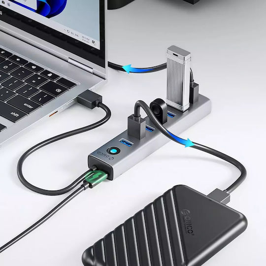 Orico Hub 7 Porturi USB 3.0 cu Conectare USB-A Gri