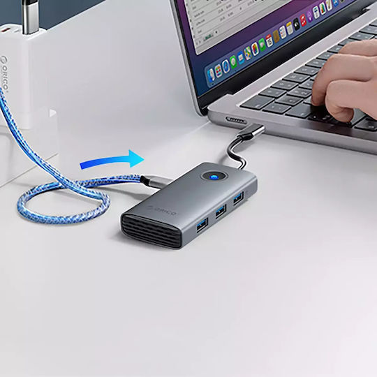 Orico USB-C Dockingstation mit HDMI 4K PowerDelivery Ethernet Silber (PW11-6P)