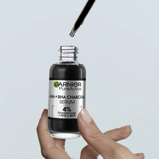 Garnier Pure Active Charcoal Serum Face with Niacinamide & Salicylic Acid for Radiance 30ml