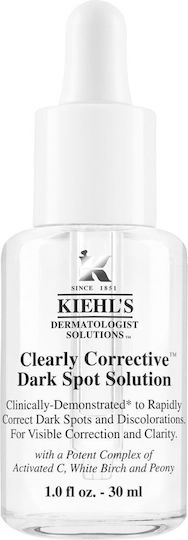 Kiehl's Clearly Corrective Dark Spot Solution Moisturizing & Anti-aging Serum Face with Vitamin C & Salicylic Acid for Radiance & Revitalization 30ml