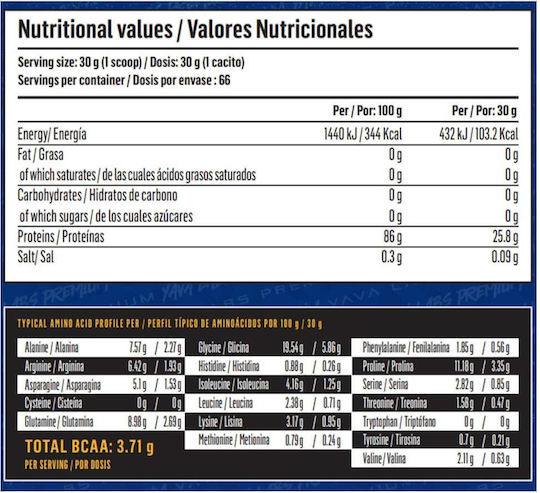 Yava Labs Premium Beef Protein with Flavor Golden Pineapple 2kg
