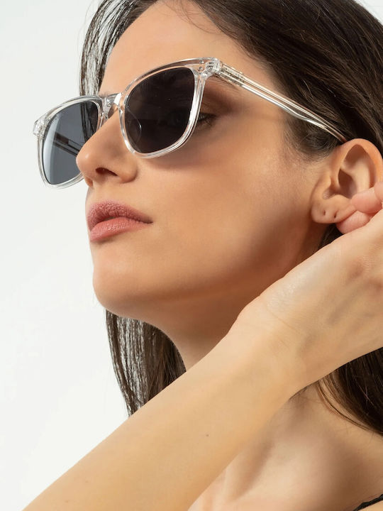 Smooder Unisex Sonnenbrille mit Gelb Kunststoff Gestell und Gray Linse KKS06