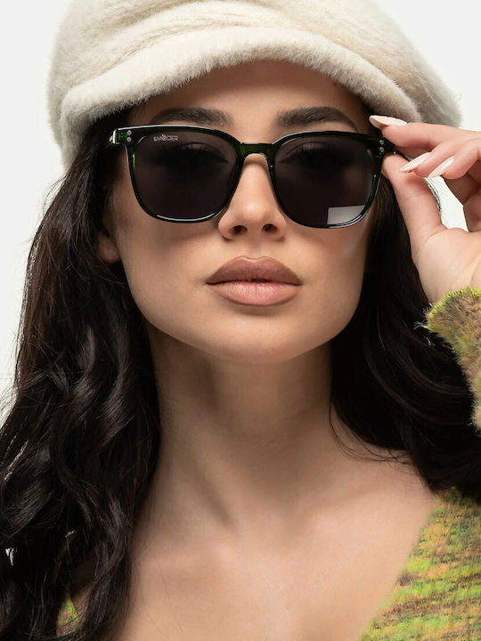 Smooder Unisex Sonnenbrille mit Gelb Kunststoff Gestell und Gray Linse KKS06