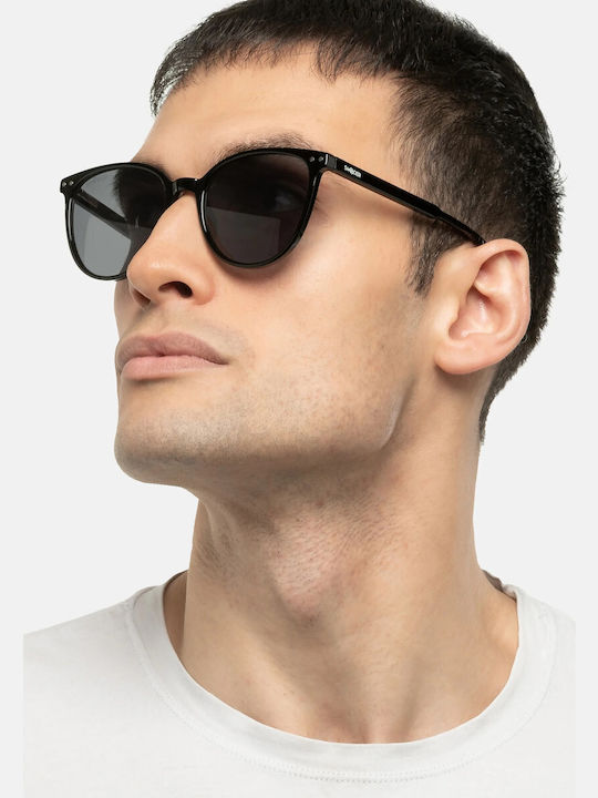 Smooder Unisex Sonnenbrille mit Transparent Kunststoff Gestell und Schwarz Linse YAS04