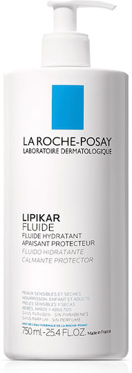 La Roche Posay Lipikar Fluide Ενυδατική Κρέμα Ανάπλασης για Ξηρές & Ευαίσθητες Επιδερμίδες 750ml