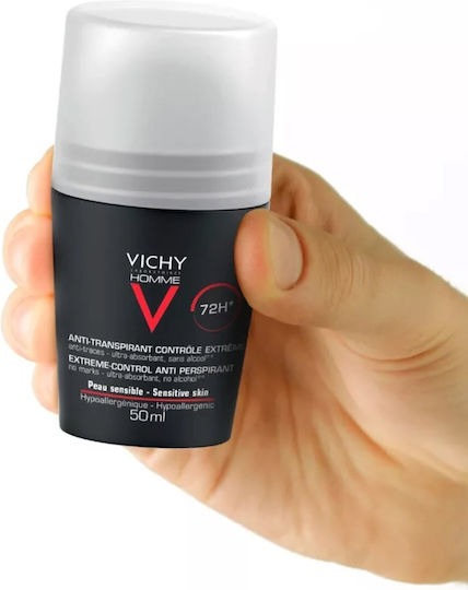 Vichy Homme Extreme Control Αποσμητικό 72h σε Roll-On 2x50ml