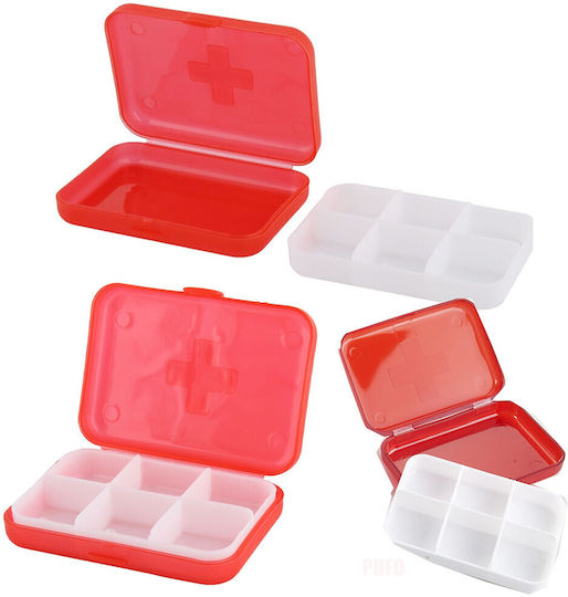 Square Organizer Medicines Vitamins Supplements Pufo Medicine 9 Cm Red